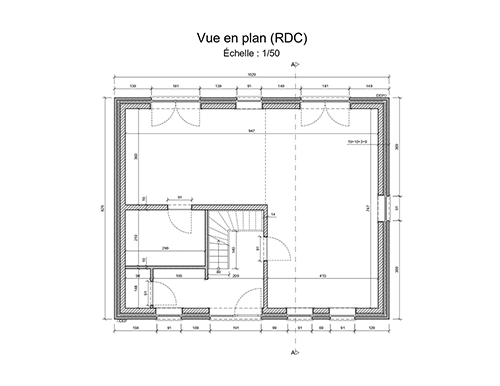 Plan maison réalisé sur AutoCAD